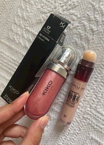 KIKO lipgloss ve Maybelline kapatıcı seti