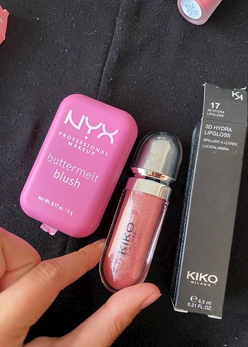 NYX Buttermelt Blush ve KIKO lipgloss seti