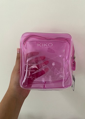 Kiko Pembe Parlak Kadın Makyaj Çantası