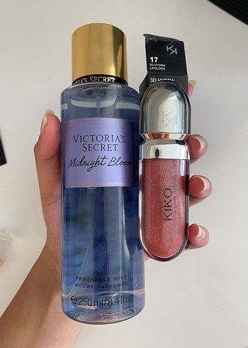 Victoria secret vücut spreyi ve Kiko lipgloss seti