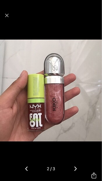 Kiko lipgloss ve nyx dudak yağı setı