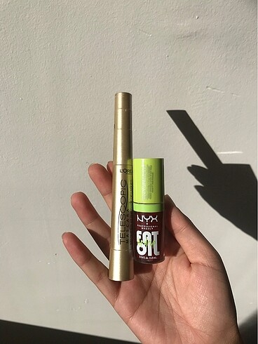 Loreal Paris Nyx fat oil dudak yağı ve teleskopic maskara