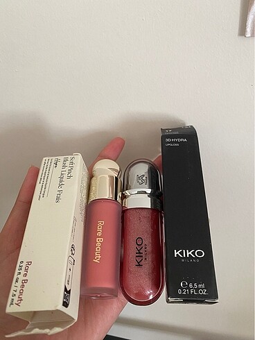 Rare beauty allık ve Kiko lipgloss