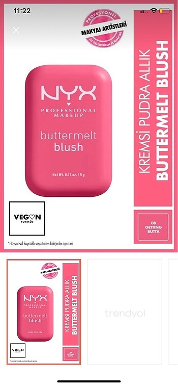 Beden Nyx buttermelt allık