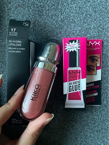 Beden Kiko lipgloss ve nyx kaş sabitleyici jel seti