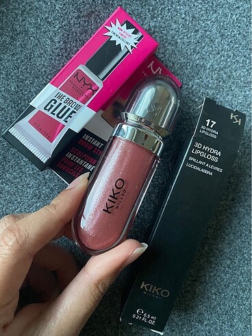 NYX Kiko lipgloss ve nyx kaş sabitleyici jel seti