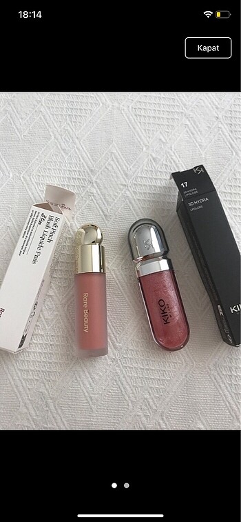Rare Rare beauty allık ve kiko lipgloss seti