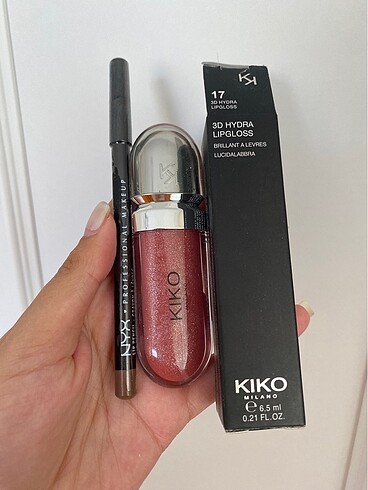 Kiko lipgloss ve dudak kalemi seti