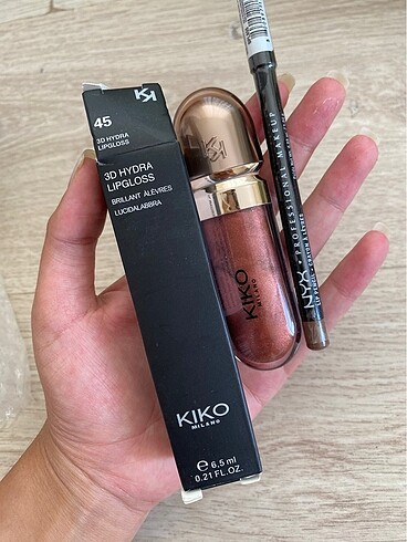 Kiko lipgloss ve Nyx dudak kalemi seti