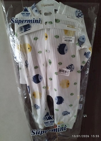 Beyaz Baskılı Bebek İç Zıbını - Görsel 2