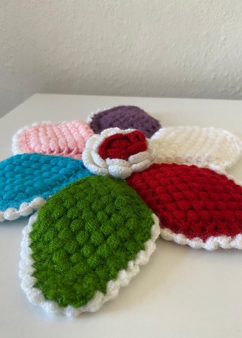 Renkli Çiçek Motifli El Örgüsü Lif - Görsel 2