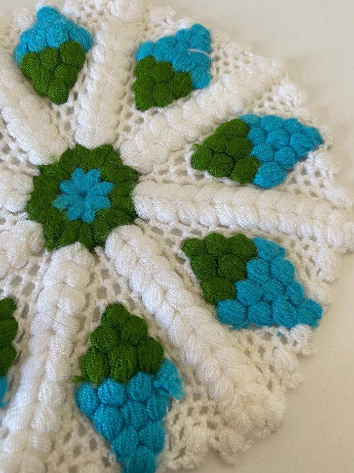 El Yapımı Örgü Yuvarlak Motifli Lif - Görsel 2