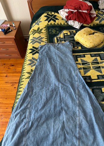Bohem Tarz Uzun Denim Elbise
