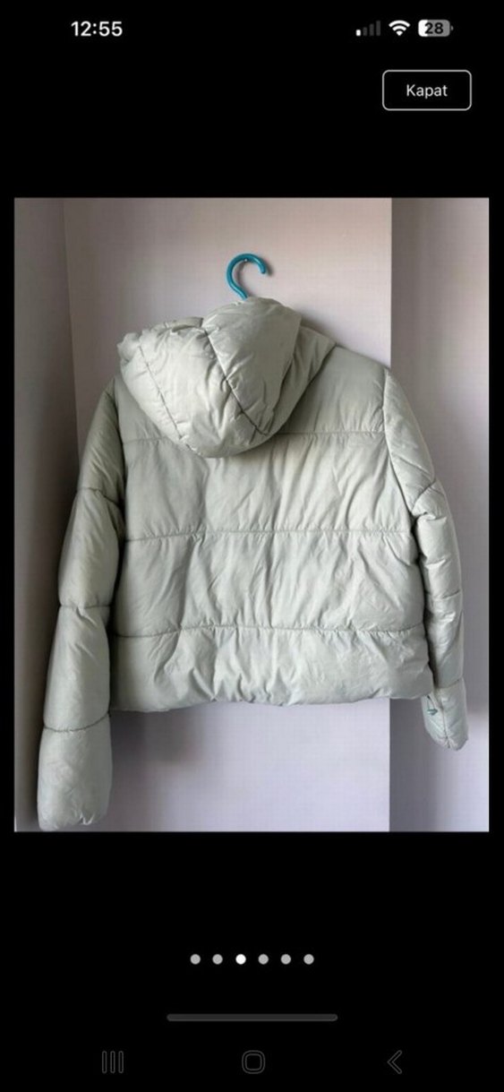 Gri Mini Fermuarlı Street Wear Kadın Mont - Görsel 3