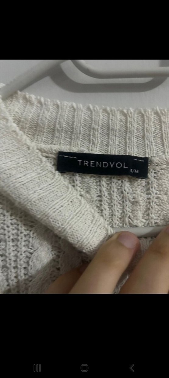 Kadın Beyaz Örgü Triko Kazak - Görsel 3
