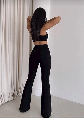 Siyah Kadın flare Pantolon - Görsel 2