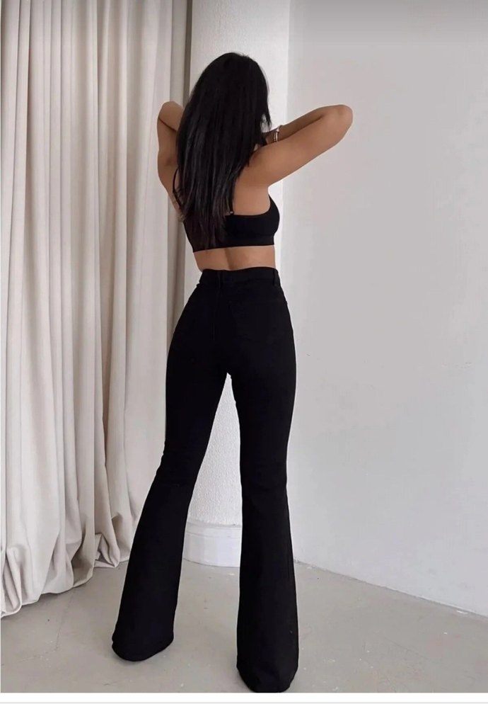 Siyah Kadın flare Pantolon - Görsel 2