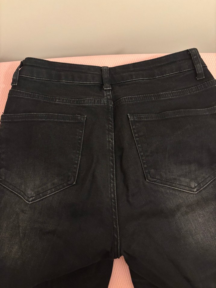 Siyah Kadın Denim Pantolon İspanyol paça - Görsel 3