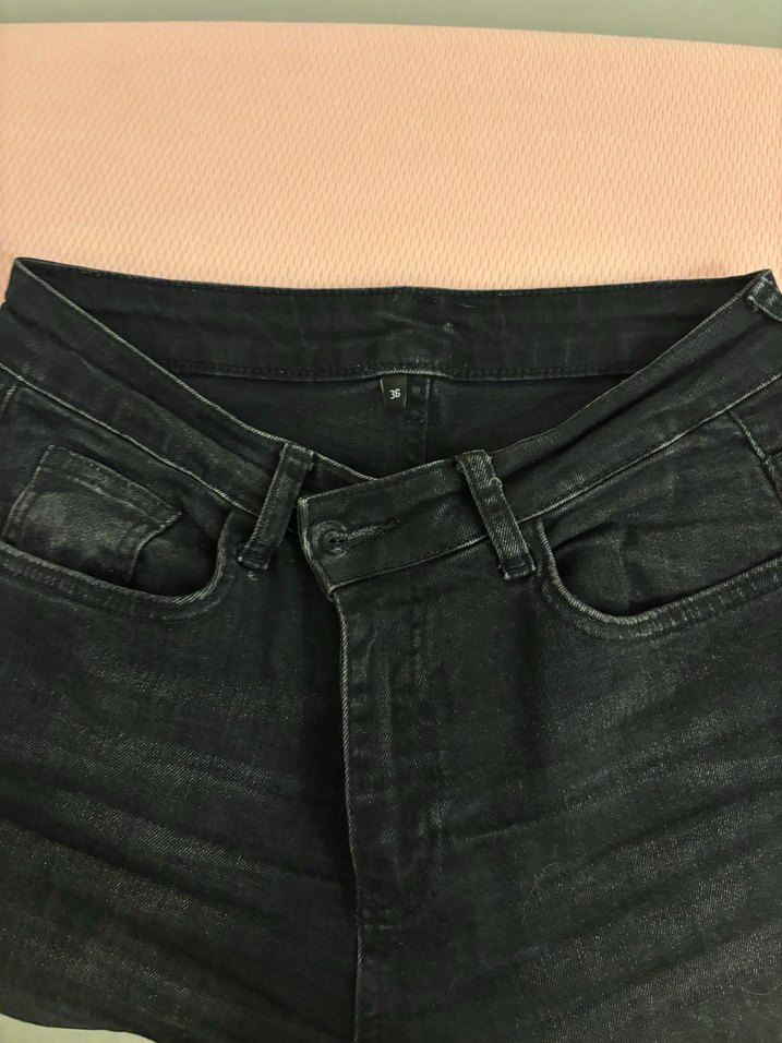 Siyah Kadın Denim Pantolon İspanyol paça - Görsel 4