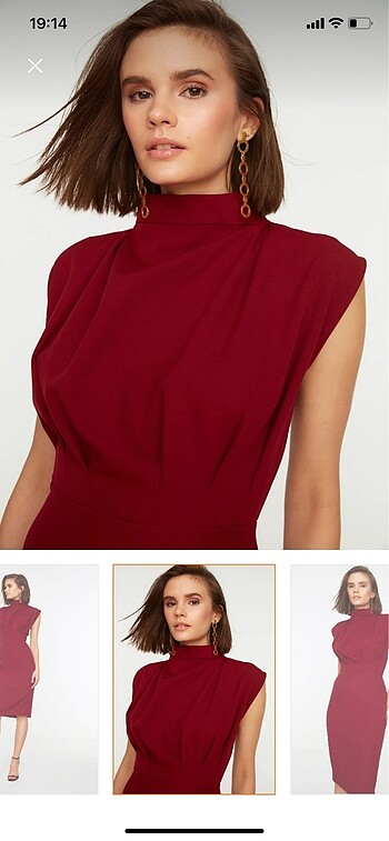 Trendyol & Milla Bordo elbise