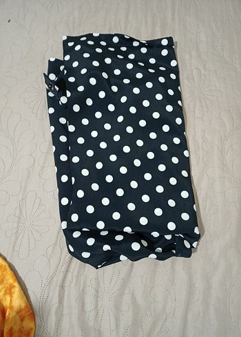 Puantiye Desenli Siyah Uzun Elbise - Görsel 3