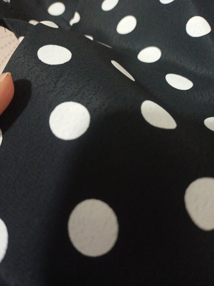 Puantiye Desenli Siyah Uzun Elbise - Görsel 5