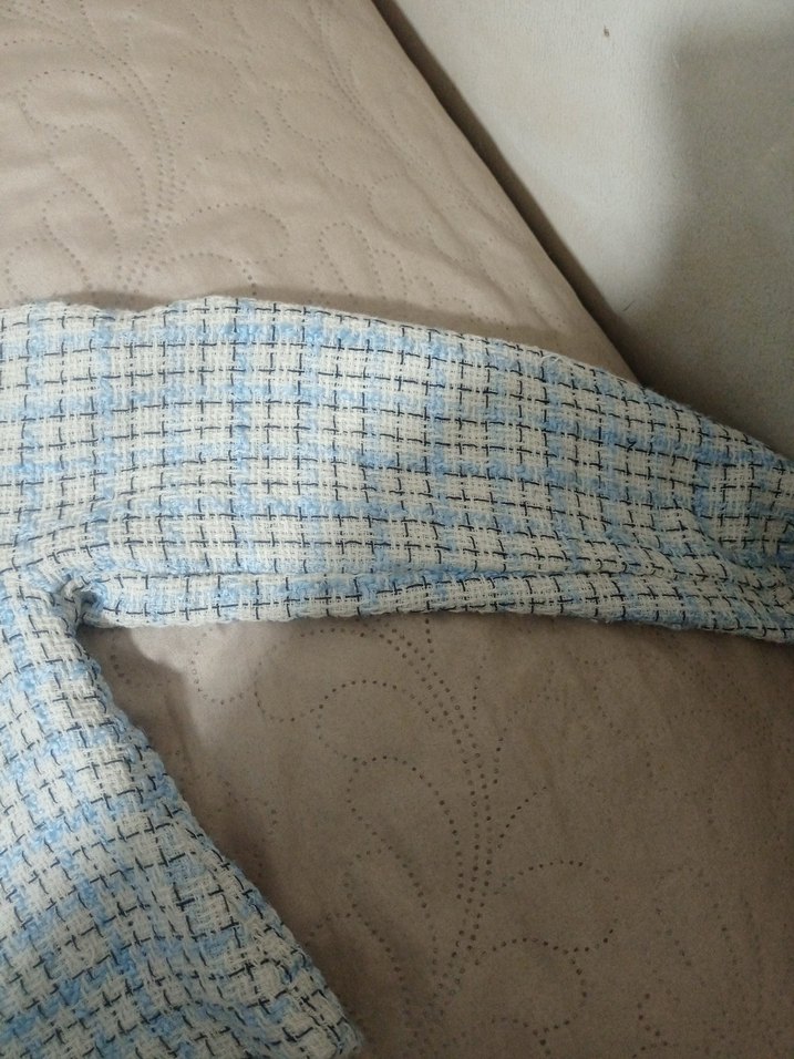 Düğmeli, Kareli Mavi kız çocuk giyim - Görsel 3