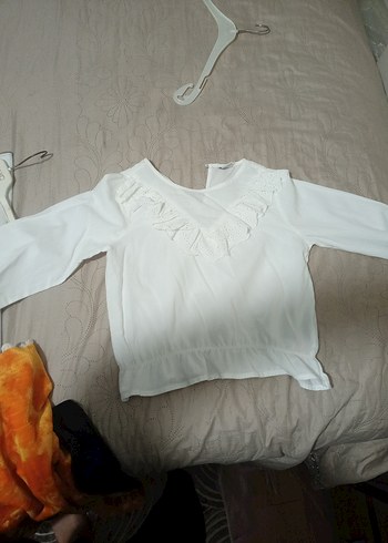 Beyaz kız çocuk gömlek - Görsel 2