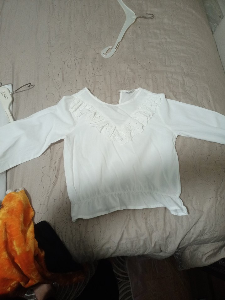 Beyaz kız çocuk gömlek - Görsel 2