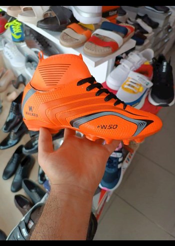 Turuncu Erkek Futbol Ayakkabısı Velcro Bağcıklı