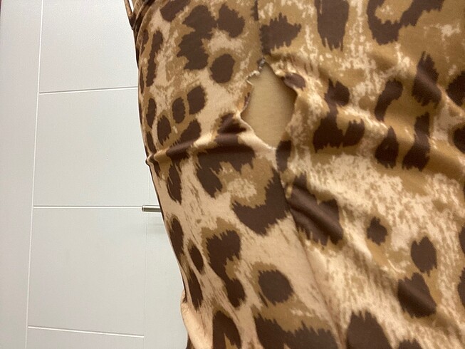 m Beden siyah Renk Leopar elbise
