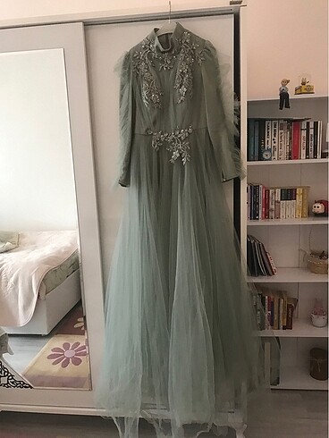 Küf Yeşili Tül Abiye
