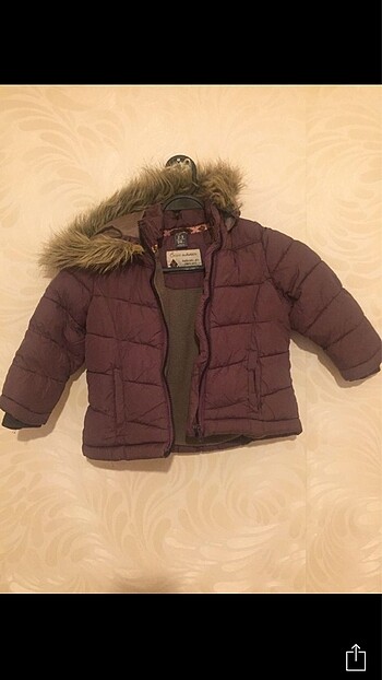 24-36 Ay Beden mor Renk zara kız çocuğu mor şişme içi polar mont 2 3 yaş