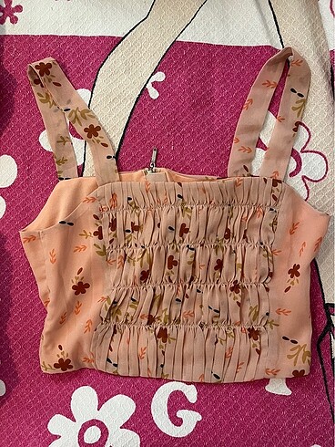 çiçekli açık pembe büstiyer tül