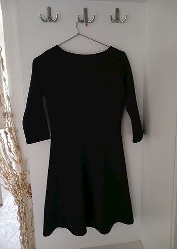 xs Beden Siyah Minimalist Kadın Elbise