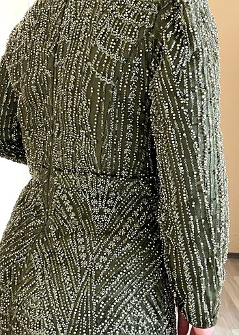 Drapeli Haki Uzun Abiye Elbise pazarlık payı vardır şal hediye - Görsel 9