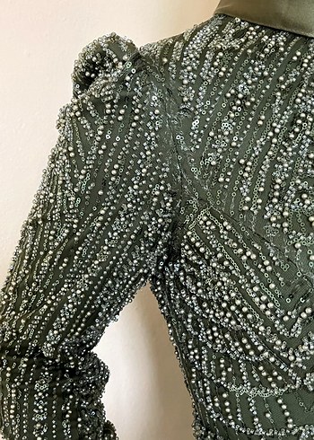 Drapeli Haki Uzun Abiye Elbise pazarlık payı vardır şal hediye - Görsel 6