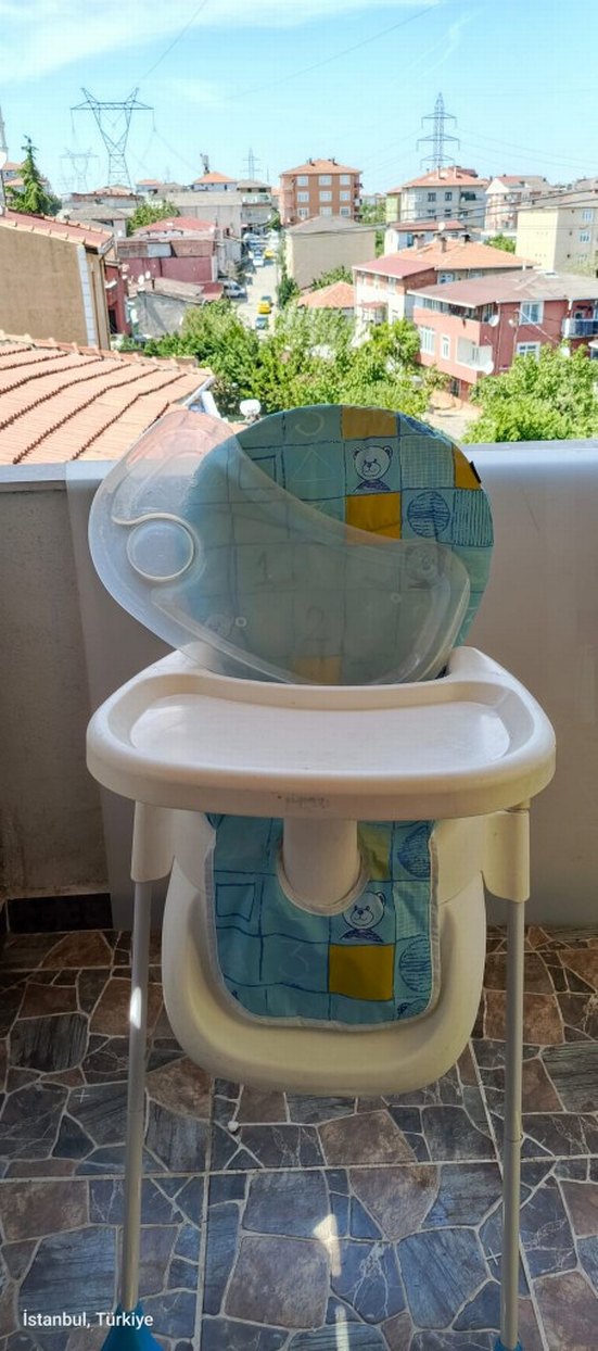 Pastel Mavi Bebek Mama Sandalyesi - Görsel 2