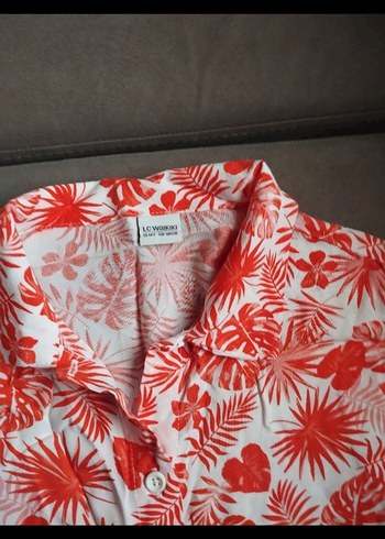 TuruncuDesenli Kolsuz  Gömlek - Görsel 2