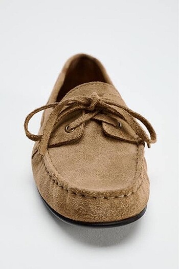 38 Beden camel Renk Zara Süet Loafer