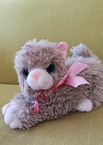 Diğer Gri sesli Peluş Kedi Oyuncak