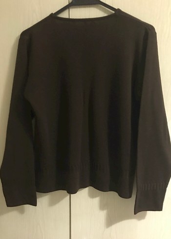 Düğmeli Kahverengi Kadın Hırka - Görsel 2