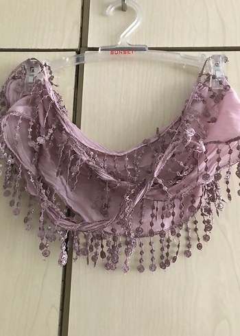 Lila Bohem Tarzı İpek Şal - Görsel 4