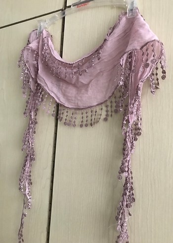 Lila Bohem Tarzı İpek Şal - Görsel 5