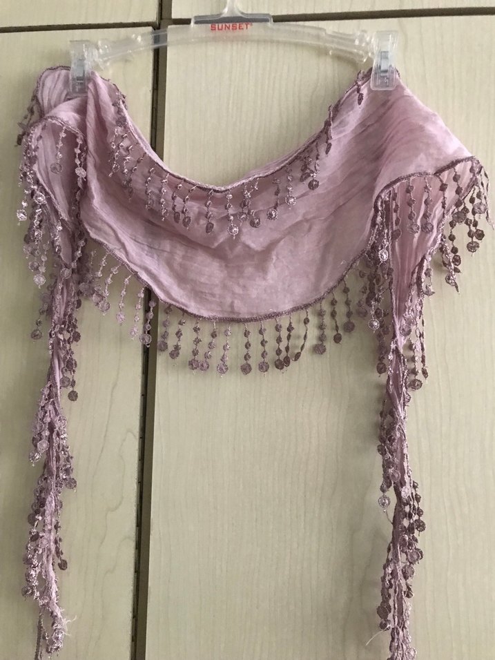 Lila Bohem Tarzı İpek Şal - Görsel 2