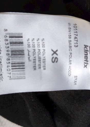 Kinetix  Bayan polar  Siyah Kapüşonlu Fermuarlı Sweatshirt - Görsel 3