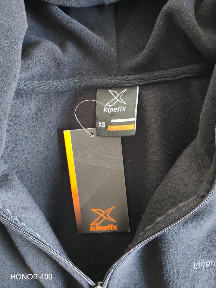 Kinetix  Bayan polar  Siyah Kapüşonlu Fermuarlı Sweatshirt - Görsel 2