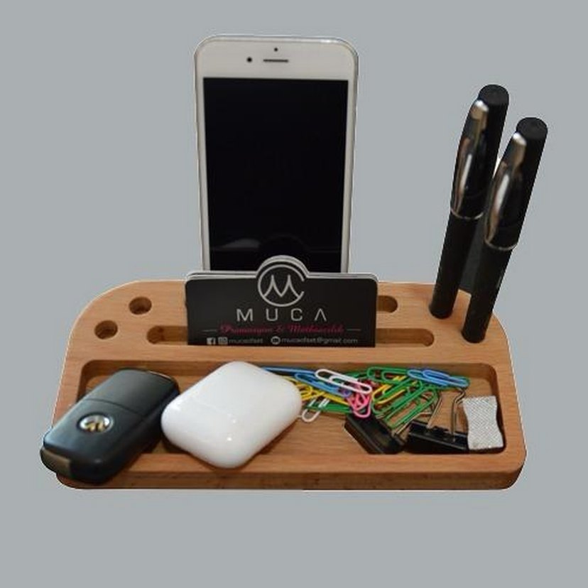 Siyah Ahşap Makyaj Organizeri - Görsel 3