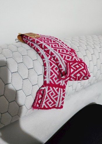 Örme  Renkli Pembe Çorap - Görsel 2