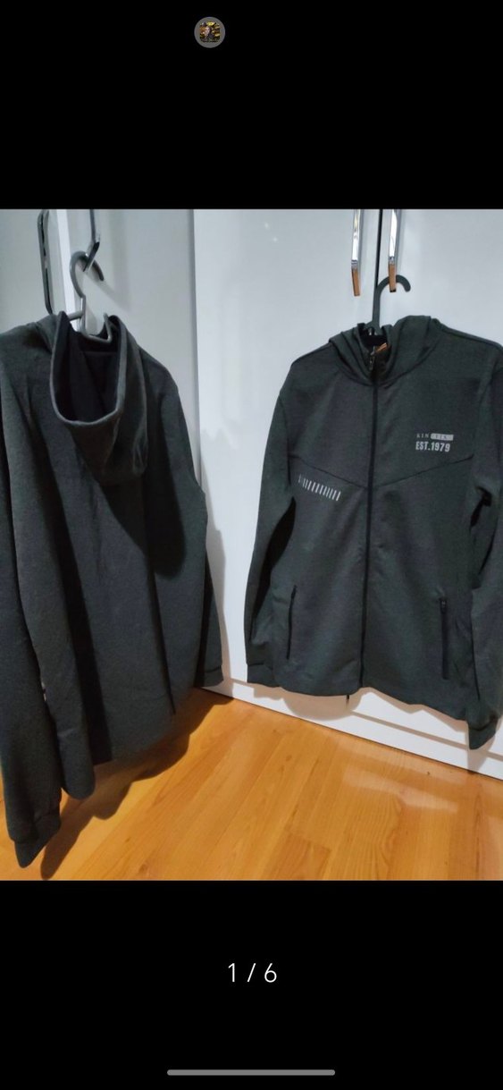 Gri Fermuarlı ErkekKapşonlu  Sweatshirt - Görsel 2